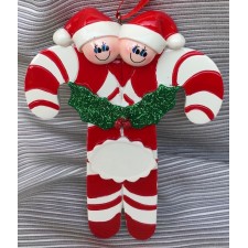 Candy Cane Ornament with 2 